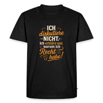 Know-it-all, irony, sarcasm, sayings - Men's Premium Organic T-Shirt - black - Front - Nico (187cm)