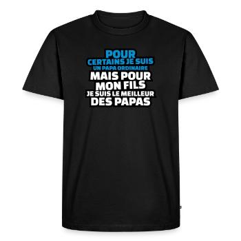 Je suis le meilleur des papas (2) - T-shirt Premium bio Homme - noir - Devant - Nico (187cm)