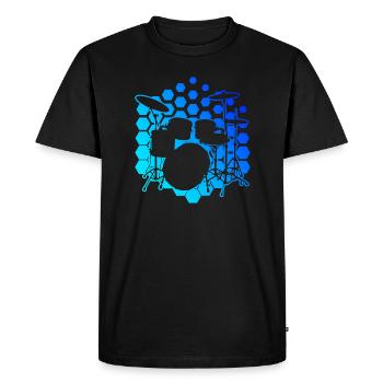 Percussionniste Batterie Hommes Femmes Drum Kit - T-shirt Premium bio Homme - noir - Devant - Nico (187cm)