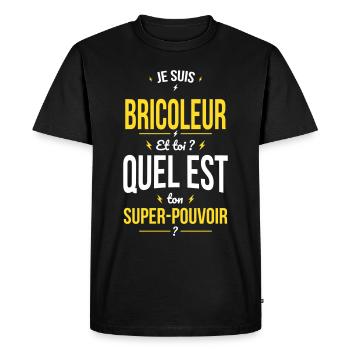 Je suis bricoleur - Super-pouvoir - Idée cadeau - T-shirt Premium bio Homme - noir - Devant - Nico (187cm)