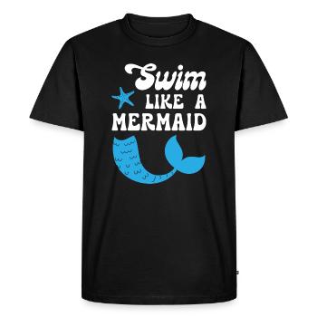 Swim Like a Mermaid - Men's Premium Organic T-Shirt - black - Front - Nico (187cm)