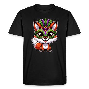 Masque de renard de Mardi Gras - T-shirt Premium bio Homme - noir - Devant - Nico (187cm)