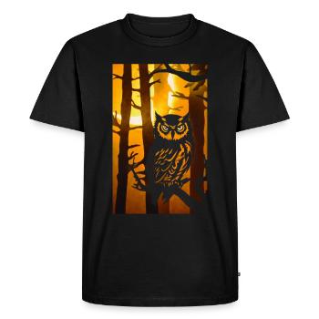 Papier découpé – Hibou - T-shirt Premium bio Homme - noir - Devant - Nico (187cm)