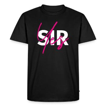 Yes, Sir! White with pink - Men's Premium Organic T-Shirt - black - Front - Nico (187cm)