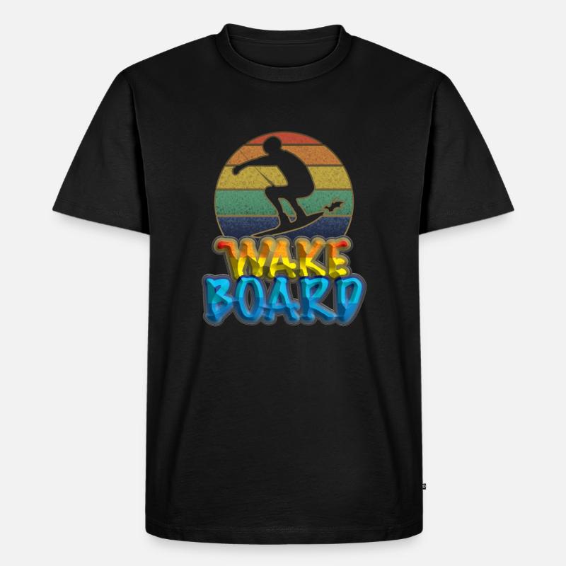 Wakeboard, Wakeboarder - Männer Premium Bio T-Shirt - Schwarz