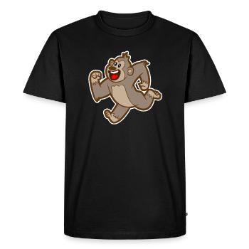 doux singe courant - T-shirt Premium bio Homme - noir - Devant - Nico (187cm)