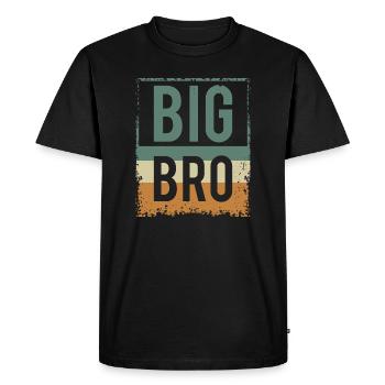 Big Bro - Frère - Frère et soeur - Rétro Vintage - T-shirt Premium bio Homme - noir - Devant - Nico (187cm)