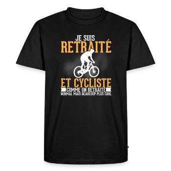 I am retired and cyclist birthday gift - Men's Premium Organic T-Shirt - black - Front - Nico (187cm)