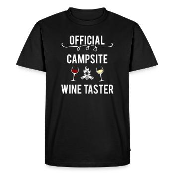 Campfire Wine Camper funny saying - Men's Premium Organic T-Shirt - black - Front - Nico (187cm)