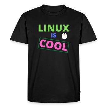 Linux is cool - Men's Premium Organic T-Shirt - black - Front - Nico (187cm)