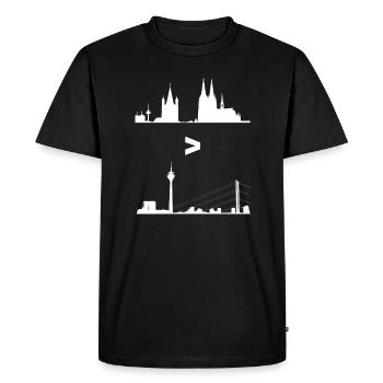 Cologne> Düsseldorf est plus grande que Silhouette Kölner - T-shirt Premium bio Homme - noir - Devant - Nico (187cm)