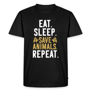 Vegan Vegan Vegan Repeat - T-shirt Premium bio Homme - noir - Devant - Nico (187cm)