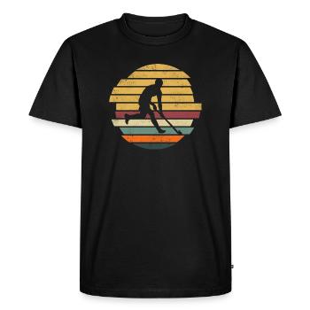 Joueur de hockey sur gazon Joueur de hockey Hockey - T-shirt Premium bio Homme - noir - Devant - Nico (187cm)