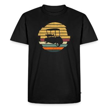 Voiturette de golf Golfspieler Golfeur Golfen Retro - T-shirt Premium bio Homme - noir - Devant - Nico (187cm)