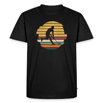 Joueur de floorball Floorball Joueur de floorball - T-shirt Premium bio Homme - noir - Devant - Nico (187cm)