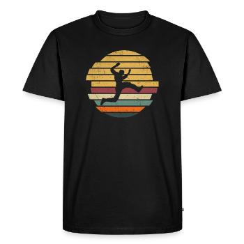 Retro Parkour Runner Freerunner Freerunning - T-shirt Premium bio Homme - noir - Devant - Nico (187cm)