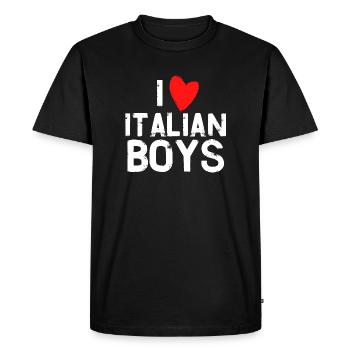 j'adore les garçons italiens - T-shirt Premium bio Homme - noir - Devant - Nico (187cm)
