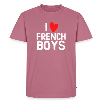 I love French Boys - Men's Premium Organic T-Shirt - mauve - Front - Nico (187cm)