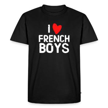 J'adore les Garçon Français - T-shirt Premium bio Homme - noir - Devant - Nico (187cm)