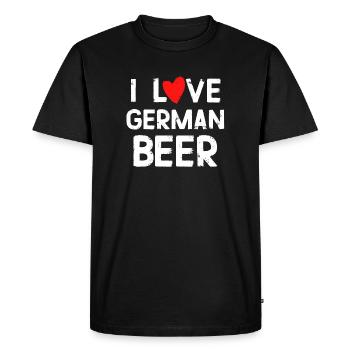 t-shirt humour j'adore la biere allemande - T-shirt Premium bio Homme - noir - Devant - Nico (187cm)