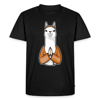 Lama chrétien chrétien - T-shirt Premium bio Homme - noir - Devant - Nico (187cm)