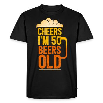 Cheers and Beers to 50 Years Drinker Beer Lover - T-shirt Premium bio Homme - noir - Devant - Nico (187cm)