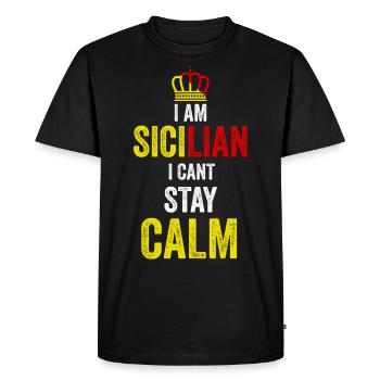 Sicile Famille Siciliens Sicilien Siciliani - T-shirt Premium bio Homme - noir - Devant - Nico (187cm)