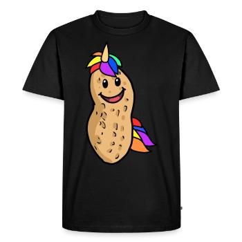 Peanut Licorne Créature Mythique Animal Noix Fantaisie - T-shirt Premium bio Homme - noir - Devant - Nico (187cm)