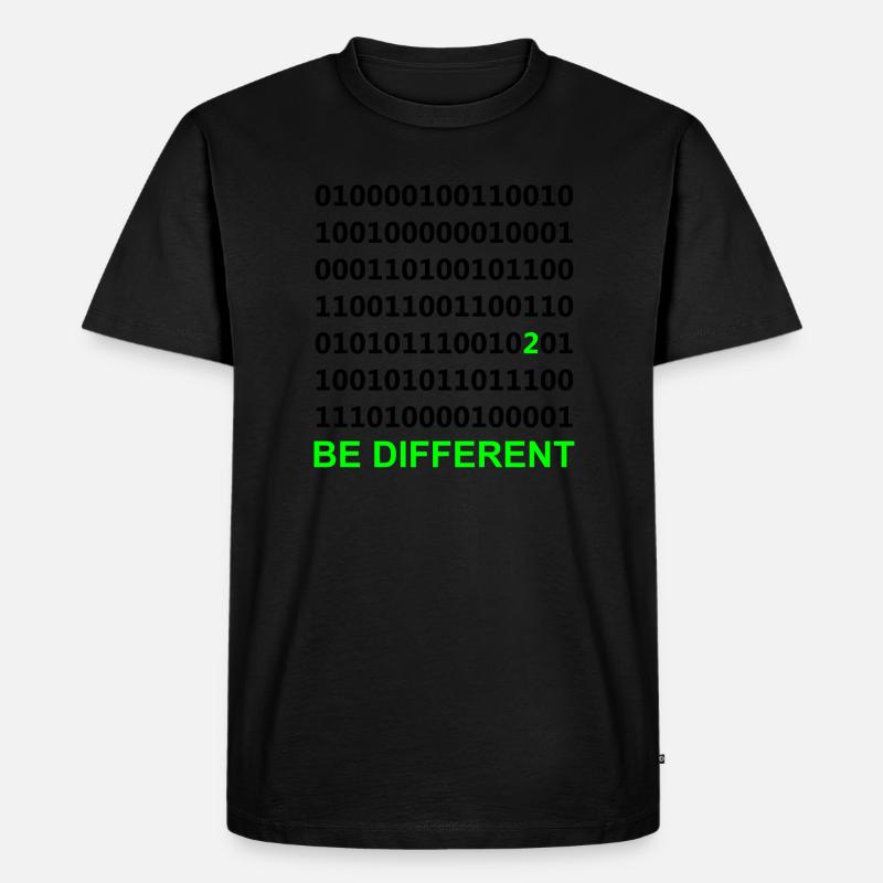 Be Different - Binary - Digital - Men's Premium Organic T-Shirt - black