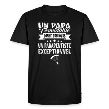 Un papa formidable t-shirt parapente humoristique - T-shirt Premium bio Homme - noir - Devant - Nico (187cm)