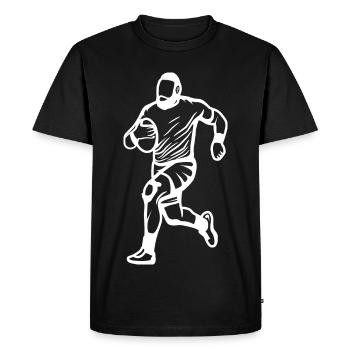 Joueur de rugby - T-shirt Premium bio Homme - noir - Devant - Nico (187cm)