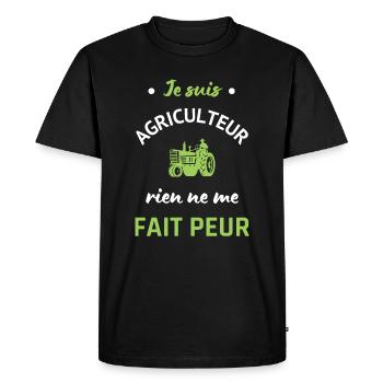 Je suis agriculteur humour tracteur agriculture - T-shirt Premium bio Homme - noir - Devant - Nico (187cm)