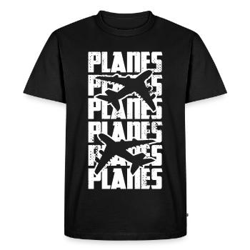 Flugzeuge - Männer Premium Bio T-Shirt - Schwarz - Vorne - Nico (187cm)