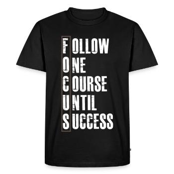 Follow One Course Until Success - Men's Premium Organic T-Shirt - black - Front - Nico (187cm)