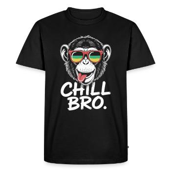 Chill Bro Cool Monkey Funny Saying Gamer - Men's Premium Organic T-Shirt - black - Front - Nico (187cm)
