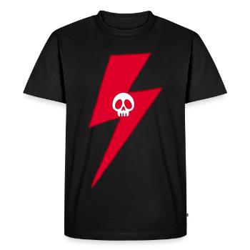 Eclair Crâne Rouge - T-shirt Premium bio Homme - noir - Devant - Nico (187cm)