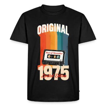 50 Years Cassette Tape November 1975 Legend Gift - Men's Premium Organic T-Shirt - black - Front - Nico (187cm)