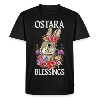 Ostara Blessings Happy Easter Rabbit - Men's Premium Organic T-Shirt - black - Front - Nico (187cm)