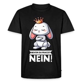 Before you ask: no, rabbit, bunny, bunny, long-eared - Men's Premium Organic T-Shirt - black - Front - Nico (187cm)