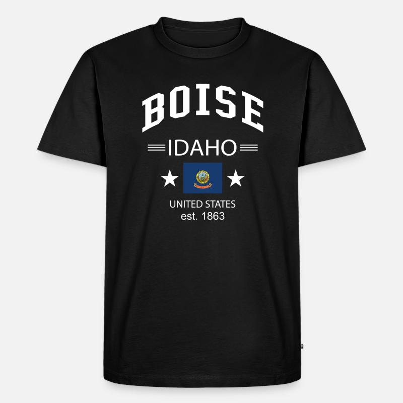 Boise - Männer Premium Bio T-Shirt - Schwarz