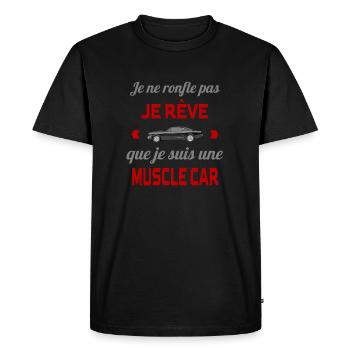 Je rêve MUSCLE CAR - T-shirt Premium bio Homme - noir - Devant - Nico (187cm)