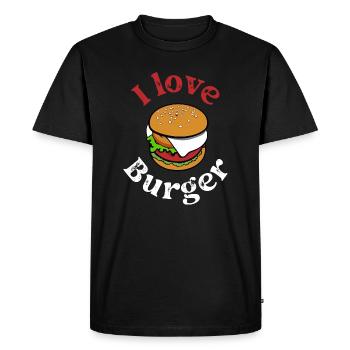 I love burgers - burger lover saying - Men's Premium Organic T-Shirt - black - Front - Nico (187cm)