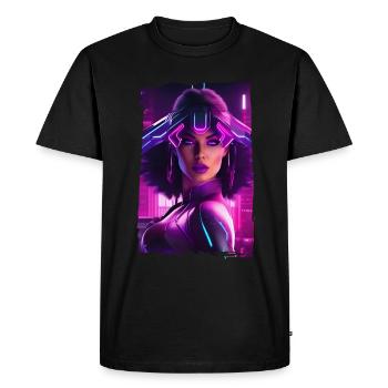 Femme futuriste Neon Punk - T-shirt Premium bio Homme - noir - Devant - Nico (187cm)