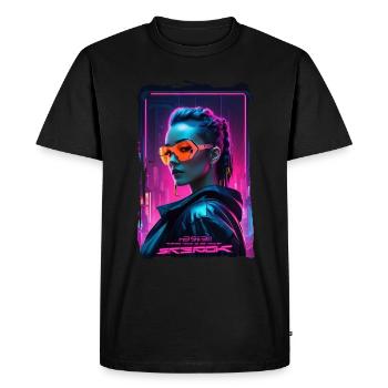 Lunettes néon - T-shirt Premium bio Homme - noir - Devant - Nico (187cm)
