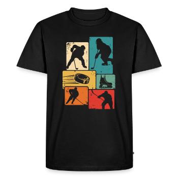 Hockey Retro Hockey Hockey Players - Men's Premium Organic T-Shirt - black - Front - Nico (187cm)
