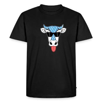 Vache Bavaroise - T-shirt Premium bio Homme - noir - Devant - Nico (187cm)