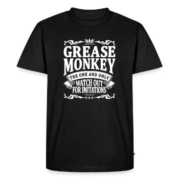 grease monkey the one and only - Men's Premium Organic T-Shirt - black - Front - Nico (187cm)