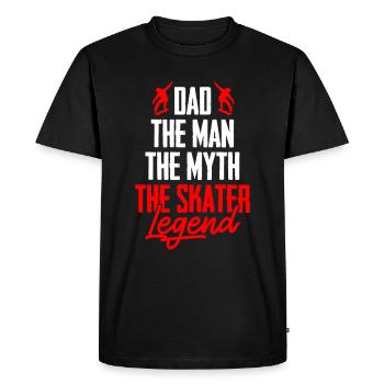 Papa L’homme Le mythe Le Patineur Légende Papa - T-shirt Premium bio Homme - noir - Devant - Nico (187cm)