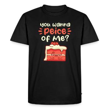 You want to piece of me Motive - Men's Premium Organic T-Shirt - black - Front - Nico (187cm)