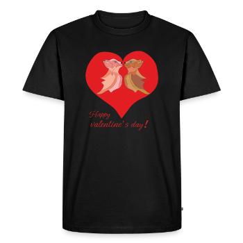 Joyeuse Saint-Valentin - T-shirt Premium bio Homme - noir - Devant - Nico (187cm)